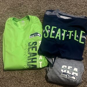 NFL Kids Seahawks Shirt Set - Lime, Navy, and Gray